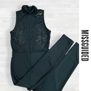 NWT Mesh Black Jumpsuit | Skinny Ankle Length | Size 8 (US)